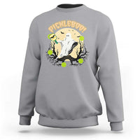 Funny Halloween Pickleball Sweatshirt Pickleboo Ghost Costume - Wonder Print Shop