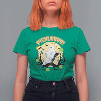 Funny Halloween Pickleball T Shirt For Women Pickleboo Ghost Costume - Wonder Print Shop