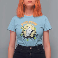 Funny Halloween Pickleball T Shirt For Women Pickleboo Ghost Costume - Wonder Print Shop