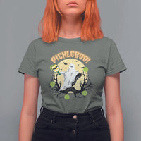 Funny Halloween Pickleball T Shirt For Women Pickleboo Ghost Costume - Wonder Print Shop