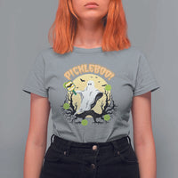 Funny Halloween Pickleball T Shirt For Women Pickleboo Ghost Costume - Wonder Print Shop