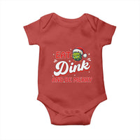 Funny Pickleball Christmas Baby Onesie Eat Dink And Be Merry - Wonder Print Shop