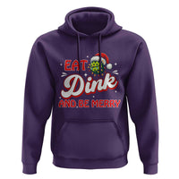 Funny Pickleball Christmas Hoodie Eat Dink And Be Merry - Wonder Print Shop