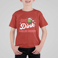 Funny Pickleball Christmas T Shirt For Kid Eat Dink And Be Merry - Wonder Print Shop