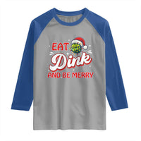 Funny Pickleball Christmas Raglan Shirt Eat Dink And Be Merry - Wonder Print Shop