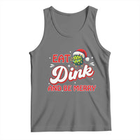 Funny Pickleball Christmas Tank Top Eat Dink And Be Merry - Wonder Print Shop