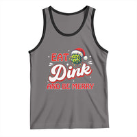 Funny Pickleball Christmas Tank Top Eat Dink And Be Merry - Wonder Print Shop