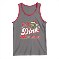 Funny Pickleball Christmas Tank Top Eat Dink And Be Merry - Wonder Print Shop