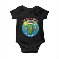 Funny Pickleball Christmas Baby Onesie Eat Dink And Be Merry Gift For Players - Wonder Print Shop