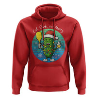 Funny Pickleball Christmas Hoodie Eat Dink And Be Merry Gift For Players - Wonder Print Shop