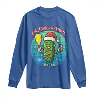 Funny Pickleball Christmas Long Sleeve Shirt Eat Dink And Be Merry Gift For Players - Wonder Print Shop