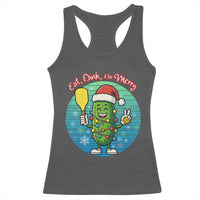 Funny Pickleball Christmas Racerback Tank Top Eat Dink And Be Merry Gift For Players - Wonder Print Shop