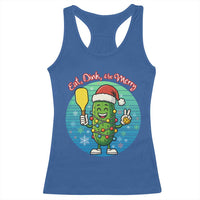 Funny Pickleball Christmas Racerback Tank Top Eat Dink And Be Merry Gift For Players - Wonder Print Shop