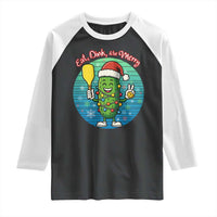 Funny Pickleball Christmas Raglan Shirt Eat Dink And Be Merry Gift For Players - Wonder Print Shop