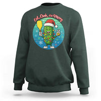 Funny Pickleball Christmas Sweatshirt Eat Dink And Be Merry Gift For Players - Wonder Print Shop
