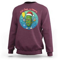 Funny Pickleball Christmas Sweatshirt Eat Dink And Be Merry Gift For Players - Wonder Print Shop