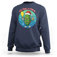 Funny Pickleball Christmas Sweatshirt Eat Dink And Be Merry Gift For Players - Wonder Print Shop
