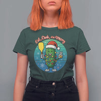 Funny Pickleball Christmas T Shirt For Women Eat Dink And Be Merry Gift For Players - Wonder Print Shop