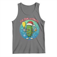 Funny Pickleball Christmas Tank Top Eat Dink And Be Merry Gift For Players - Wonder Print Shop