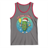 Funny Pickleball Christmas Tank Top Eat Dink And Be Merry Gift For Players - Wonder Print Shop