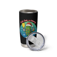 Funny Pickleball Christmas Tumbler Cup Eat Dink And Be Merry Gift For Players