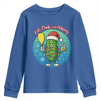Funny Pickleball Christmas Youth Sweatshirt Eat Dink And Be Merry Gift For Players - Wonder Print Shop
