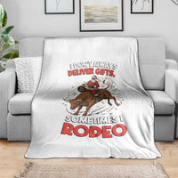 Funny Black Santa Bull Riding Christmas Throw Blanket I Do Not Deliver Gifts I Rodeo - Wonder Print Shop