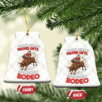 Funny Black Santa Bull Riding Christmas Ceramic Ornament I Do Not Deliver Gifts I Rodeo - Wonder Print Shop