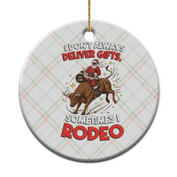 Funny Black Santa Bull Riding Christmas Ceramic Ornament I Do Not Deliver Gifts I Rodeo - Wonder Print Shop
