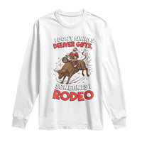 Funny Black Santa Bull Riding Christmas Long Sleeve Shirt I Do Not Deliver Gifts I Rodeo - Wonder Print Shop
