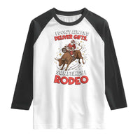 Funny Black Santa Bull Riding Christmas Raglan Shirt I Do Not Deliver Gifts I Rodeo - Wonder Print Shop