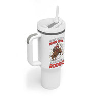 Funny Black Santa Bull Riding Christmas Tumbler With Handle I Do Not Deliver Gifts I Rodeo - Wonder Print Shop