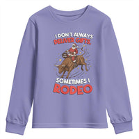 Funny Black Santa Bull Riding Christmas Youth Sweatshirt I Do Not Deliver Gifts I Rodeo - Wonder Print Shop