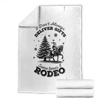 Funny Santa Cowboy Christmas Throw Blanket I Do Not Deliver Gifts I Rodeo - Wonder Print Shop