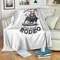 Funny Black Santa Cowboy Bull Rider Christmas Throw Blanket I Do Not Deliver Gifts I Rodeo - Wonder Print Shop