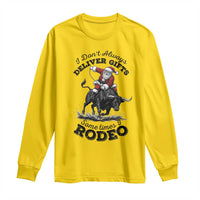 Funny Black Santa Cowboy Bull Rider Christmas Long Sleeve Shirt I Do Not Deliver Gifts I Rodeo - Wonder Print Shop