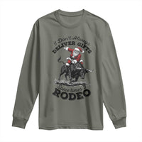 Funny Black Santa Cowboy Bull Rider Christmas Long Sleeve Shirt I Do Not Deliver Gifts I Rodeo - Wonder Print Shop