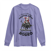 Funny Black Santa Cowboy Bull Rider Christmas Long Sleeve Shirt I Do Not Deliver Gifts I Rodeo - Wonder Print Shop