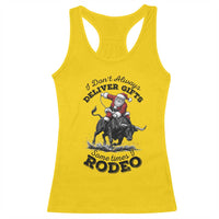 Funny Black Santa Cowboy Bull Rider Christmas Racerback Tank Top I Do Not Deliver Gifts I Rodeo - Wonder Print Shop