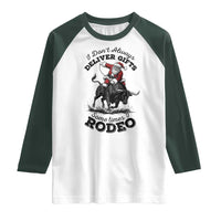Funny Black Santa Cowboy Bull Rider Christmas Raglan Shirt I Do Not Deliver Gifts I Rodeo - Wonder Print Shop