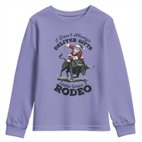 Funny Black Santa Cowboy Bull Rider Christmas Youth Sweatshirt I Do Not Deliver Gifts I Rodeo - Wonder Print Shop