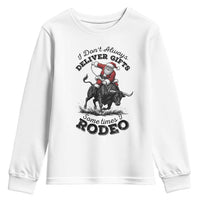 Funny Black Santa Cowboy Bull Rider Christmas Youth Sweatshirt I Do Not Deliver Gifts I Rodeo - Wonder Print Shop