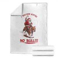 Funny Santa Pitbull Christmas Throw Blanket I Deliver Gifts No Bull - Wonder Print Shop
