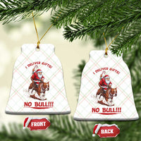 Funny Santa Pitbull Christmas Ceramic Ornament I Deliver Gifts No Bull - Wonder Print Shop