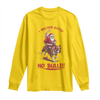 Funny Santa Pitbull Christmas Long Sleeve Shirt I Deliver Gifts No Bull - Wonder Print Shop