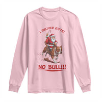 Funny Santa Pitbull Christmas Long Sleeve Shirt I Deliver Gifts No Bull - Wonder Print Shop