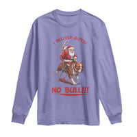 Funny Santa Pitbull Christmas Long Sleeve Shirt I Deliver Gifts No Bull - Wonder Print Shop