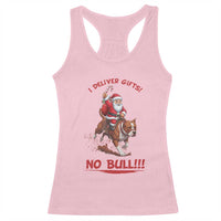 Funny Santa Pitbull Christmas Racerback Tank Top I Deliver Gifts No Bull - Wonder Print Shop