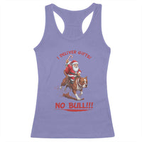 Funny Santa Pitbull Christmas Racerback Tank Top I Deliver Gifts No Bull - Wonder Print Shop