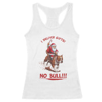 Funny Santa Pitbull Christmas Racerback Tank Top I Deliver Gifts No Bull - Wonder Print Shop